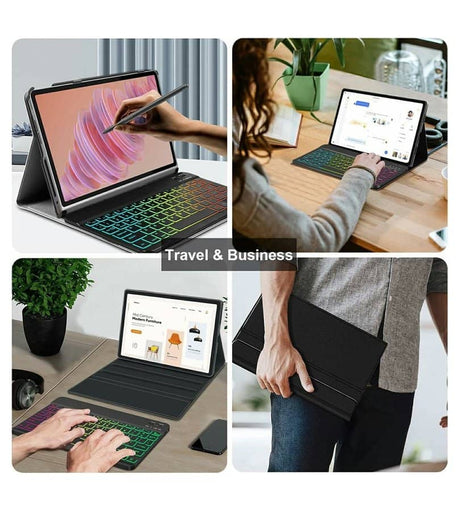 Калъф  с Клавиатура за Lenovo Tab Plus 11.5" TB351FU, Bluetooth Keyboard Case, Черен (5)