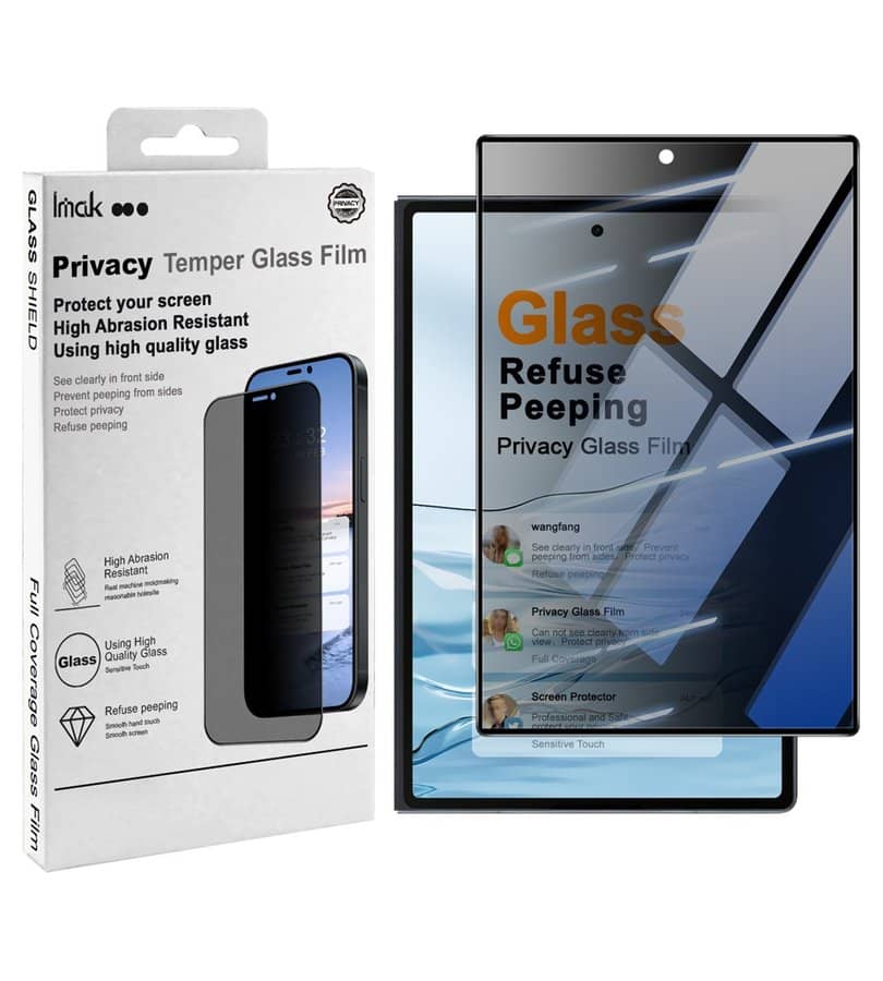 Затъмняващ Протектор за Samsung Z Fold 8, Imak Privacy Anti-Spy Glass, Черен (3)