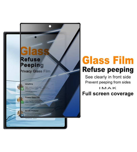Затъмняващ Протектор за Samsung Z Fold 8, Imak Privacy Anti-Spy Glass, Черен (5)