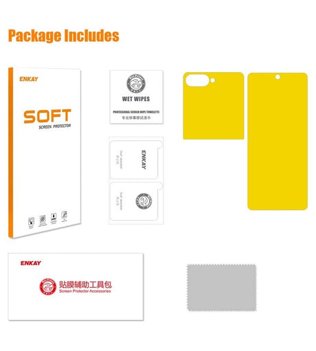 Протектор за Samsung Z Flip 7 FE/ Z Flip 6, TPU Film Set Glass, Прозрачен (9)