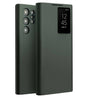 Активен Кожен Калъф за Samsung S23 Ultra, Qialino Smart View Book Case, Зелен