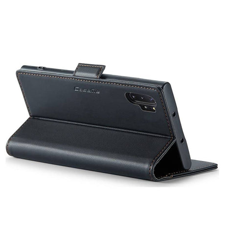 Кожен Калъф за Samsung Note 10 Plus, RFID Blocking Book Case, Черен (4)