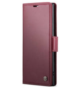 Кожен Калъф за Samsung Note 10 Plus, RFID Blocking Book Case, Червен
