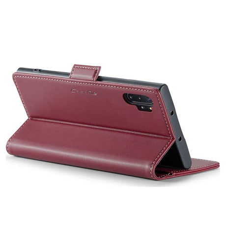 Кожен Калъф за Samsung Note 10 Plus, RFID Blocking Book Case, Червен (4)
