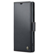 Кожен Калъф за Samsung Note 10 Plus, RFID Blocking Book Case, Черен