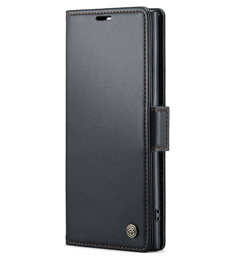 Кожен Калъф за Samsung Note 10 Plus, RFID Blocking Book Case, Черен