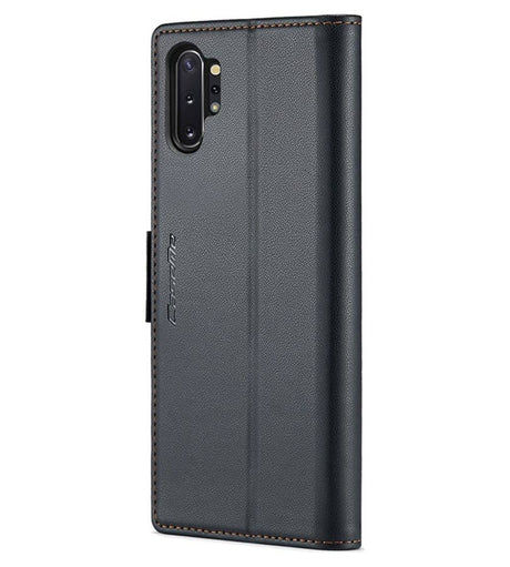 Кожен Калъф за Samsung Note 10 Plus, RFID Blocking Book Case, Черен (3)
