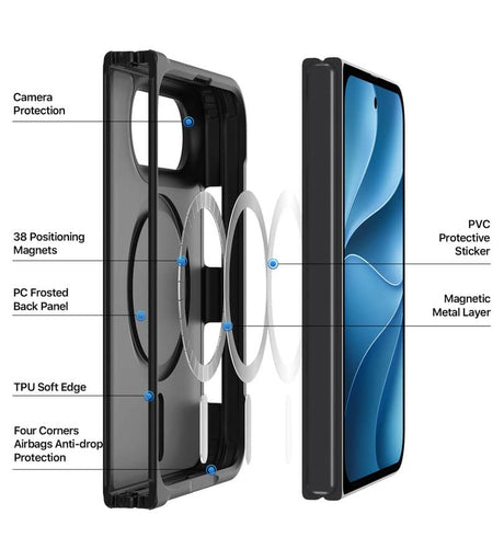Magsafe калъф за iPhone 18 Fold, Dux Ducis Yind Mag Case, Черен (6)