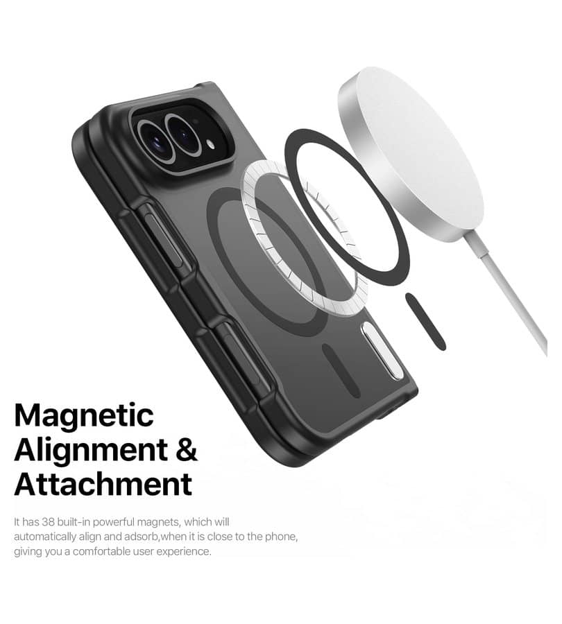 Magsafe калъф за iPhone 18 Fold, Dux Ducis Yind Mag Case, Черен (8)