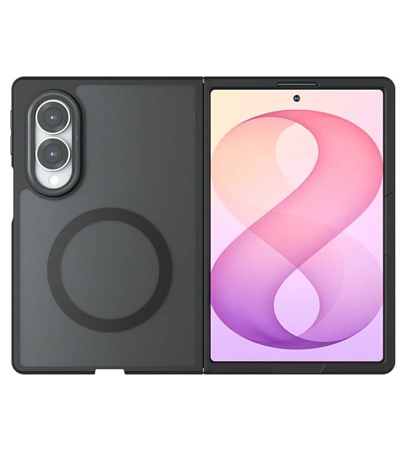 Magsafe Калъф за Samsung Z Fold 8, GKK MagMat Smoky Case, Черен (7)