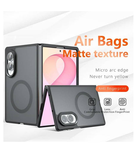 Magsafe Калъф за Samsung Z Fold 8, GKK MagMat Smoky Case, Черен (9)
