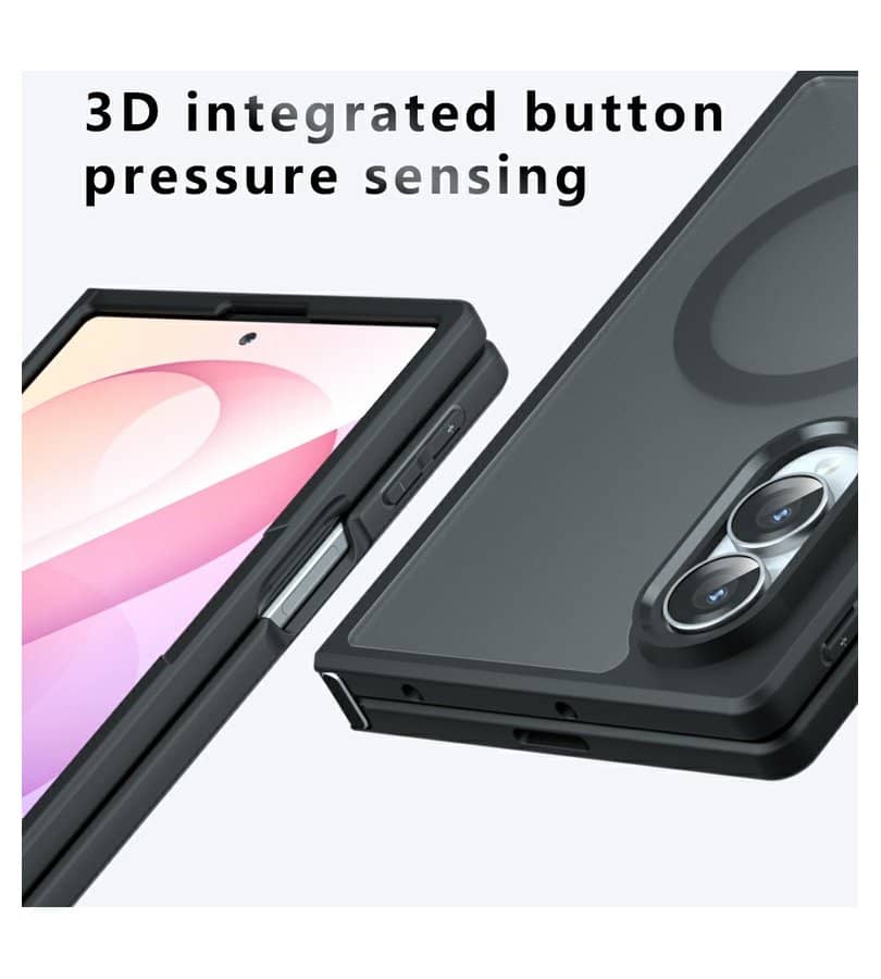Magsafe Калъф за Samsung Z Fold 8, GKK MagMat Smoky Case, Черен (4)