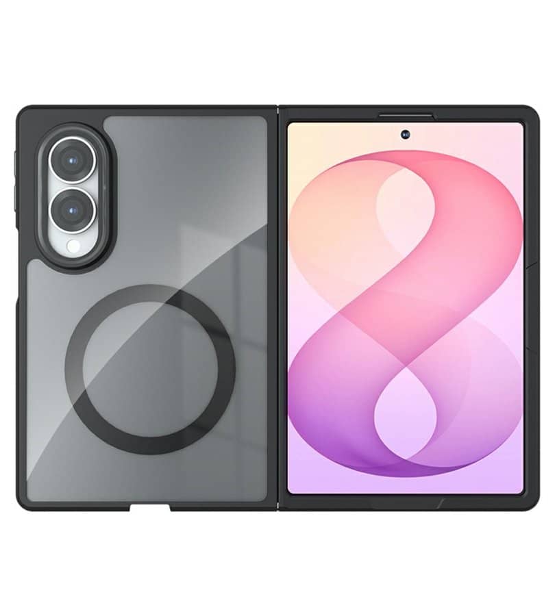 Magsafe Калъф за Samsung Z Fold 8, GKK Mag Clear Case, Черен (4)