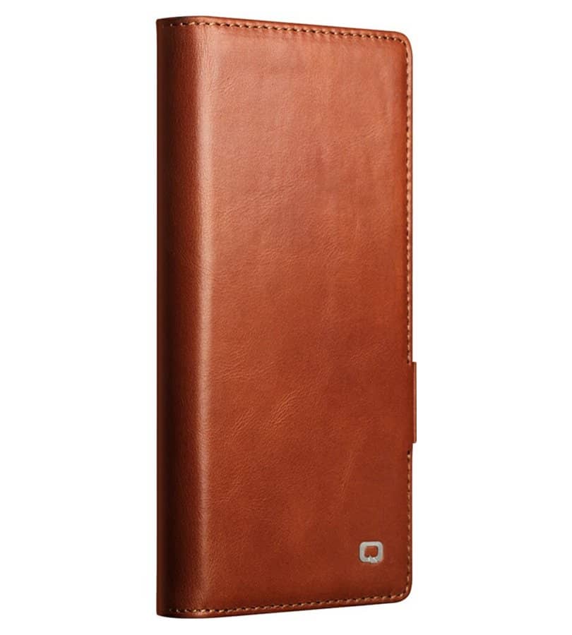 Кожен Калъф за Samsung Z Fold 8 Ultra, Qialino Leather Book Case, Светло Кафяв (3)