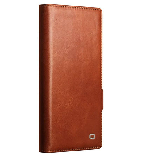 Кожен Калъф за Samsung Z Fold 8 Ultra, Qialino Leather Book Case, Светло Кафяв (3)