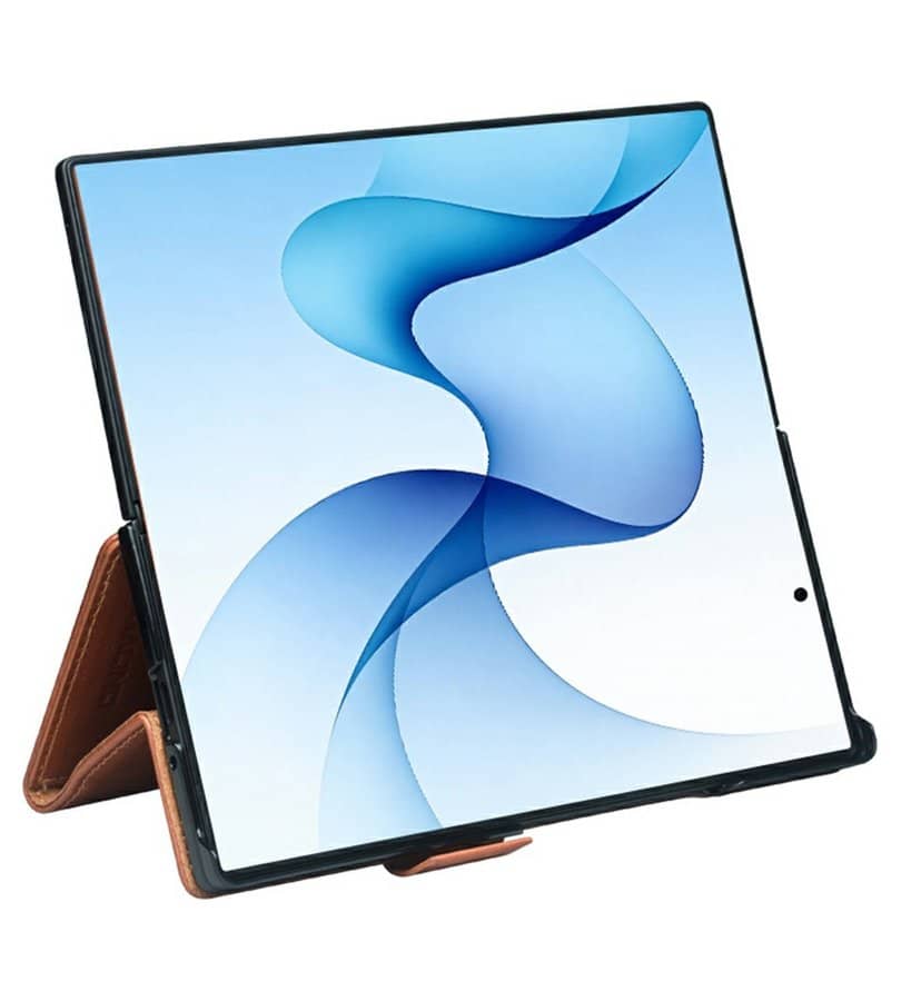 Кожен Калъф за Samsung Z Fold 8 Ultra, Qialino Leather Book Case, Светло Кафяв (6)