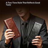 Кожен Калъф за Samsung Z Fold 8 Ultra, Qialino Leather Book Case, Кафяв (5)