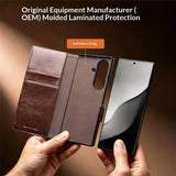 Кожен Калъф за Samsung Z Fold 8 Ultra, Qialino Leather Book Case, Кафяв (14)