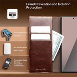 Кожен Калъф за Samsung Z Fold 8 Ultra, Qialino Leather Book Case, Кафяв (13)