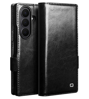 Кожен Калъф за Samsung Z Fold 8 Ultra, Qialino Leather Book Case, Черен