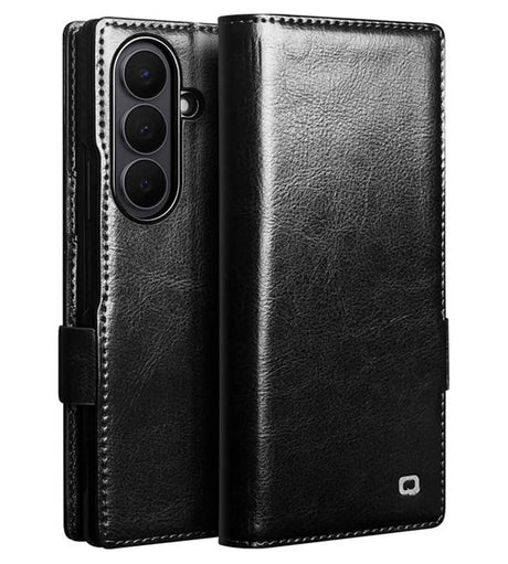 Кожен Калъф за Samsung Z Fold 8 Ultra, Qialino Leather Book Case, Черен