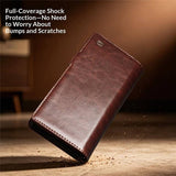 Кожен Калъф за Samsung Z Fold 8 Ultra, Qialino Leather Book Case, Кафяв (15)