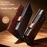 Кожен Калъф за Samsung Z Fold 8 Ultra, Qialino Leather Book Case, Черен (2)