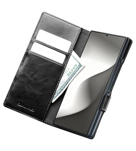 Кожен Калъф за Samsung Z Fold 8 Ultra, Qialino Leather Book Case, Черен (8)