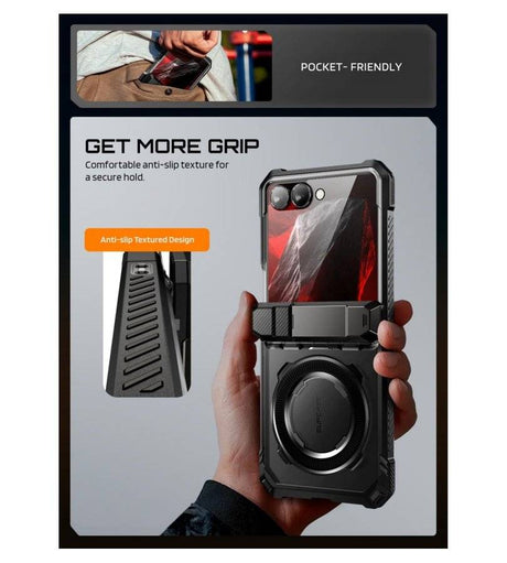 Magsafe Противоударен Калъф за Samsung Z Flip 8, Supcase UB Grip Mag Case, Черен (7)