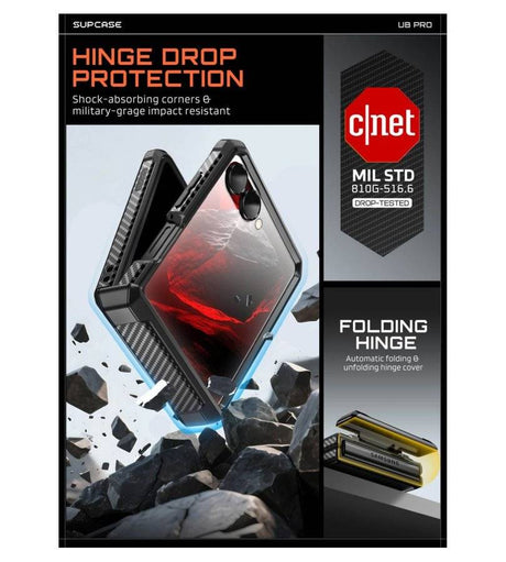 Противоударен Калъф за Samsung Z Flip 8, Supcase Unicorn Beetle Pro Case, Черен (4)