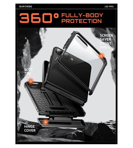 Противоударен Калъф за Samsung Z Flip 8, Supcase Unicorn Beetle Pro Case, Черен (6)
