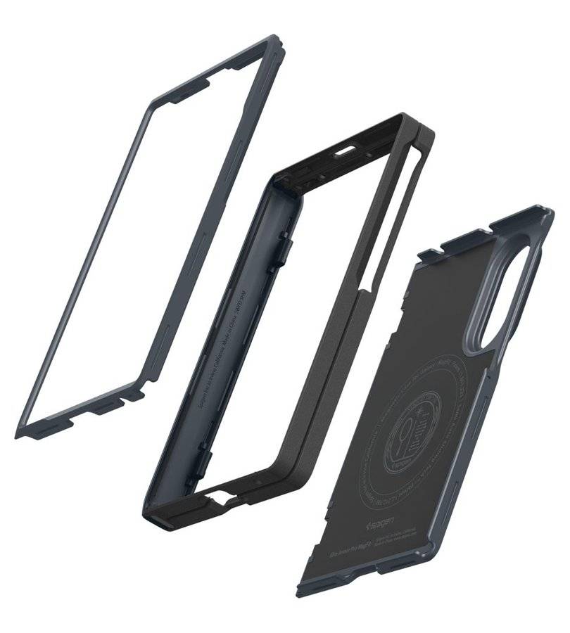 Magsafe Противоударен Калъф за Samsung Z Fold 8, Spigen Slim Armor Pro Case, Син (7)