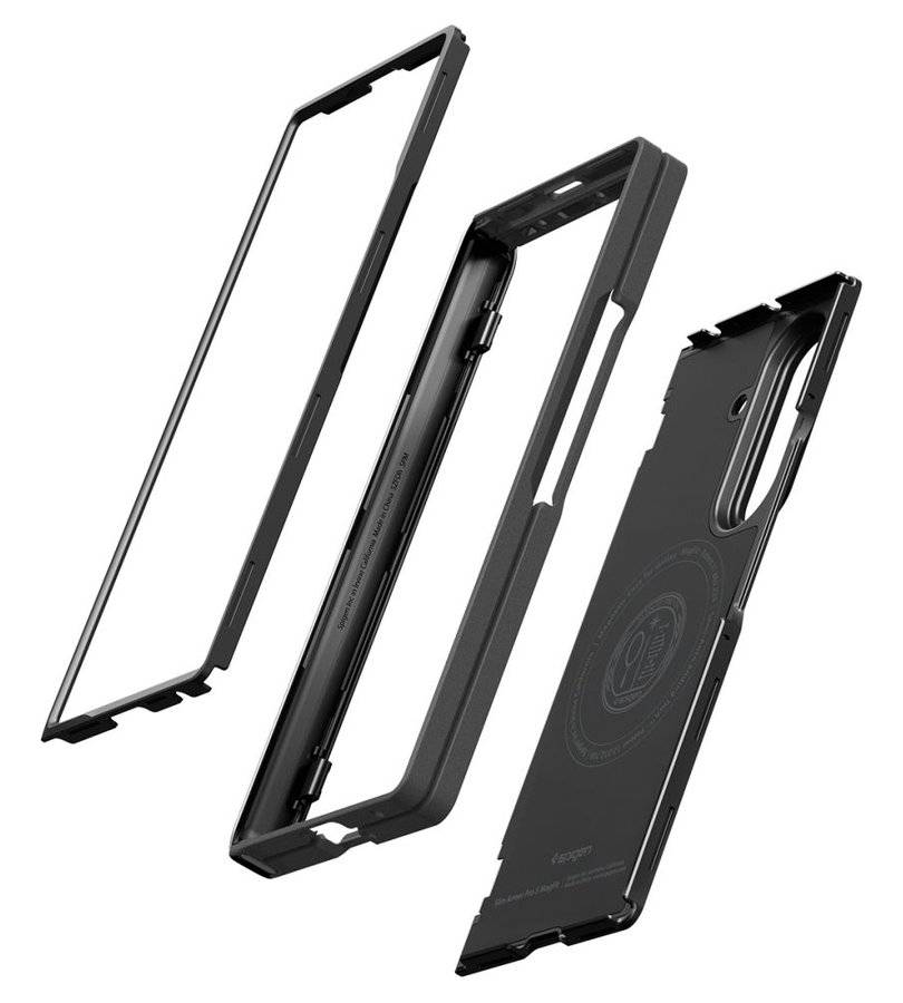Magsafe Противоударен Калъф за Samsung Z Fold 8 Ultra, Spigen Slim Armor Pro S Case, Черен (3)