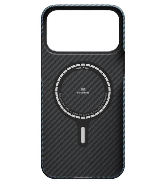 Magsafe Калъф за iPhone 17 Pro Max, Pitaka Edge Black/Grey Case, Черен (5)