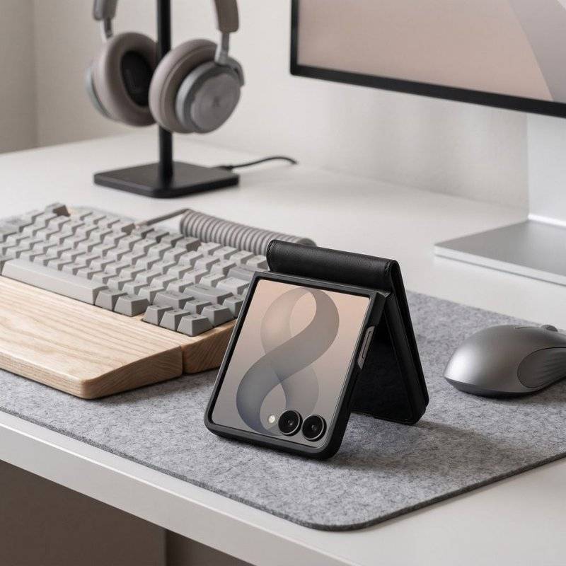 Кожен Калъф за Samsung Z Flip 8, Tech-Protect Wallet Book Case, Черен (7)