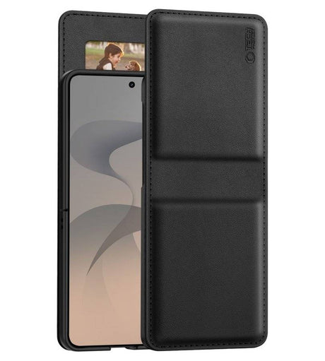 Кожен Калъф за Samsung Z Flip 8, Tech-Protect Wallet Book Case, Черен (4)