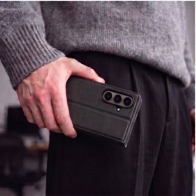 Кожен Калъф за Samsung Z Fold 8 Ultra, Tech-Protect Wallet Book Case, Черен (6)