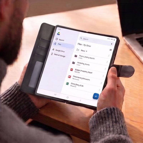Кожен Калъф за Samsung Z Fold 8 Ultra, Tech-Protect Wallet Book Case, Черен (7)