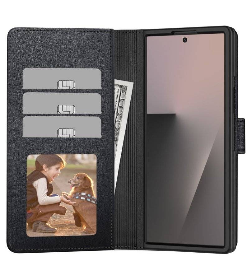 Кожен Калъф за Samsung Z Fold 8 Ultra, Tech-Protect Wallet Book Case, Черен (2)