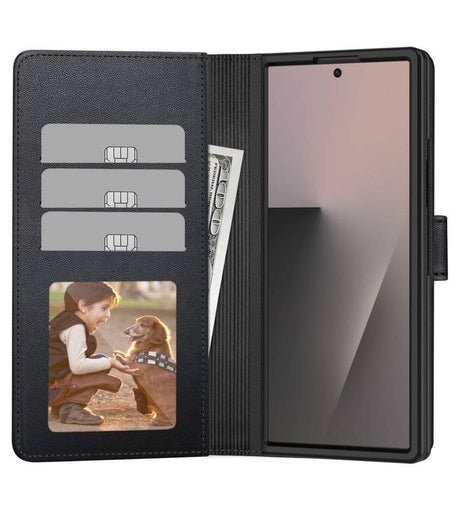 Кожен Калъф за Samsung Z Fold 8 Ultra, Tech-Protect Wallet Book Case, Черен (2)