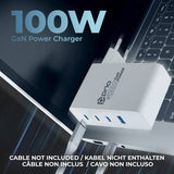 Зарядно с USB-A/USB-C x3, Prio GaN PD PPS Charger 100W, Бял (4)