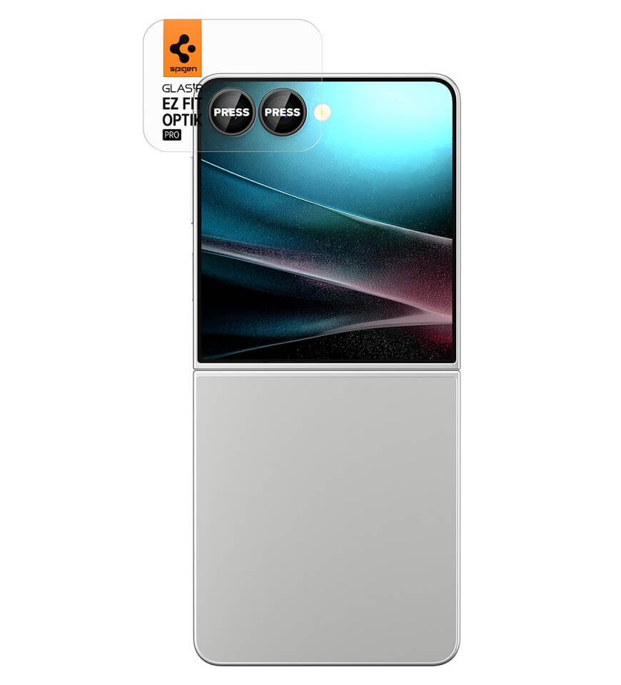 Протектор за Камерата на Samsung Z Flip 8, Spigen EZ Fit Optik Pro Glass tR 2бр., Черен (2)