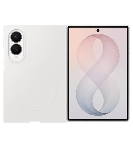 Оригинален Калъф за Samsung Z Fold 8, Silicone Magnet Case EF-EF971CWEGWW Cream, Бял (4)