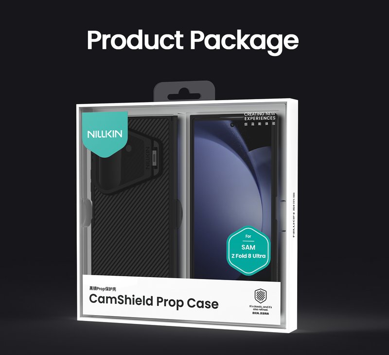 Magsafe калъф за Samsung Z Fold 8 Ultra, Nillkin Clear CamShield Prop Mag Case, Черен (14)