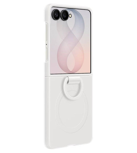 Оригинален Калъф Samsung Z Flip 8, Silicone Ring Magnet Case EF-EF776CWEGWW, Бял (2)