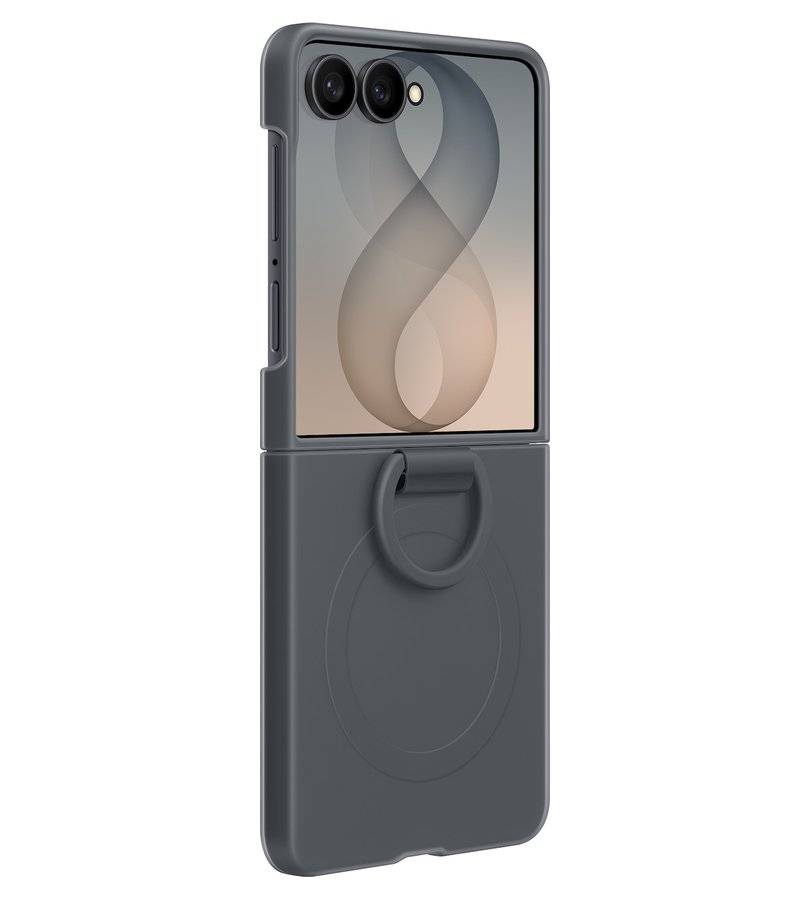 Оригинален Калъф Samsung Z Flip 8, Silicone Ring Magnet Case EF-EF776CBEGWW, Тъмно Сив (2)