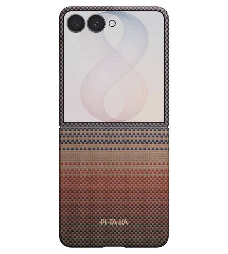 Magsafe Калъф за Samsung Z Flip 8, Pitaka Edge Case Sunset, Кафяв (2)