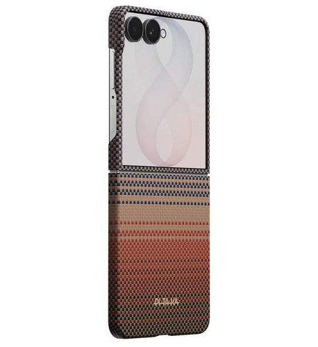 Magsafe Калъф за Samsung Z Flip 8, Pitaka Edge Case Sunset, Кафяв