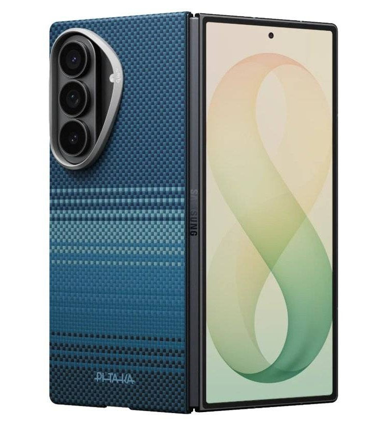 Magsafe Калъф за Samsung Z Fold 8 Ultra, Pitaka Edge Case Moonrise, Син (2)