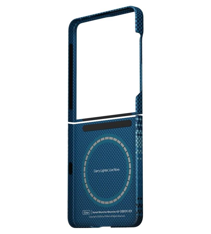 Magsafe Калъф за Samsung Z Flip 8, Pitaka Edge Case Moonrise, Син (4)